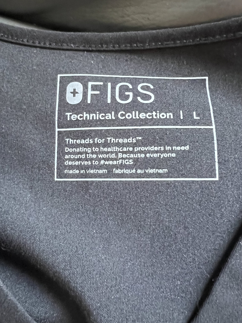 FIGS Technical Collection Black Top - L